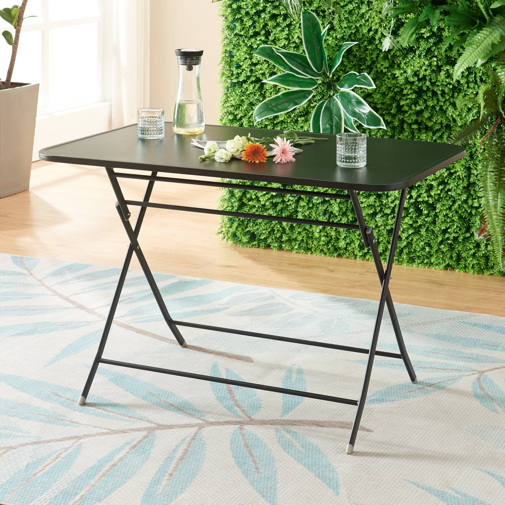 Table de jardin pliante Sande 110 x 70 x 71 cm noir [en.casa] - Image 8