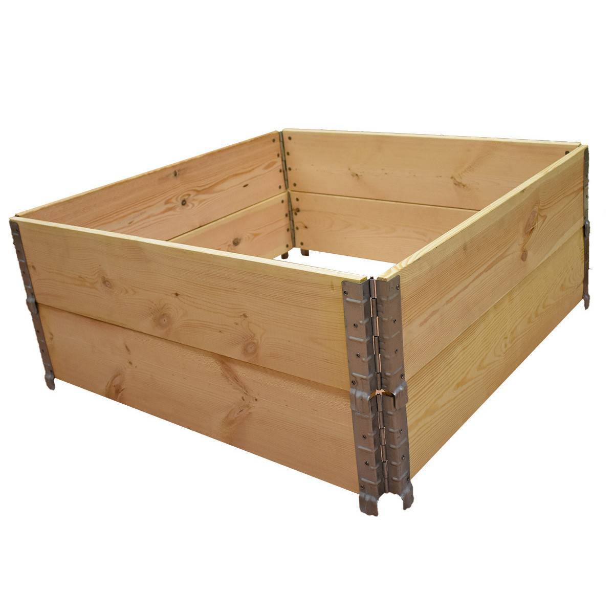 Carré potager en bois naturel 1000x1000mm  hauteur 390mm - Image 2
