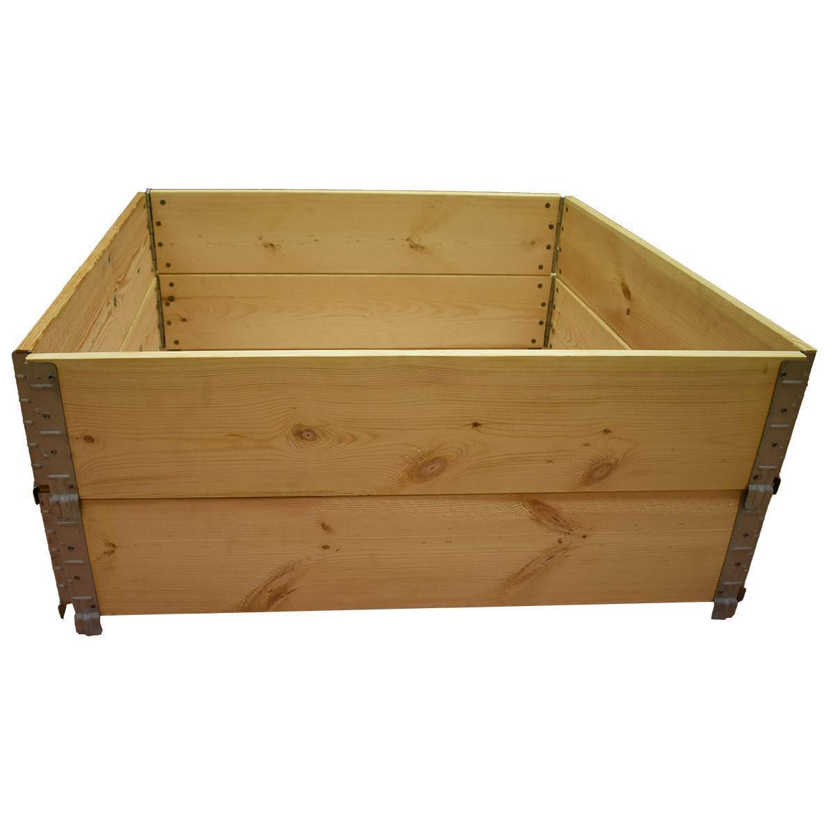 Carré potager en bois naturel 1000x1000mm  hauteur 390mm - Image 1