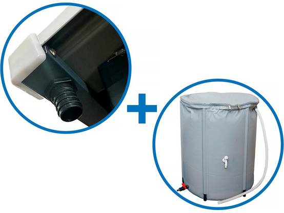 Gouttière 14 à 18 M2 + Récupérateur D'eau Pour Abri De Jardin -habitat Et Jardin