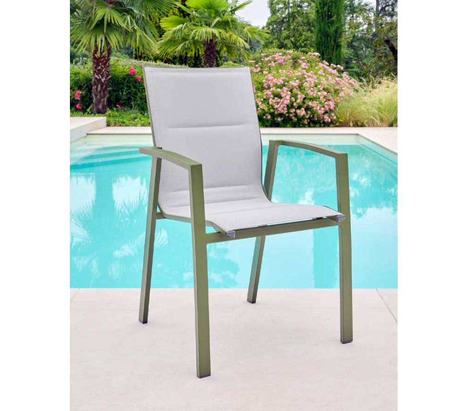 Ozalide - Ensemble table et chaises de jardin 8 places Vert Mélèze NAIROBI - Image 3