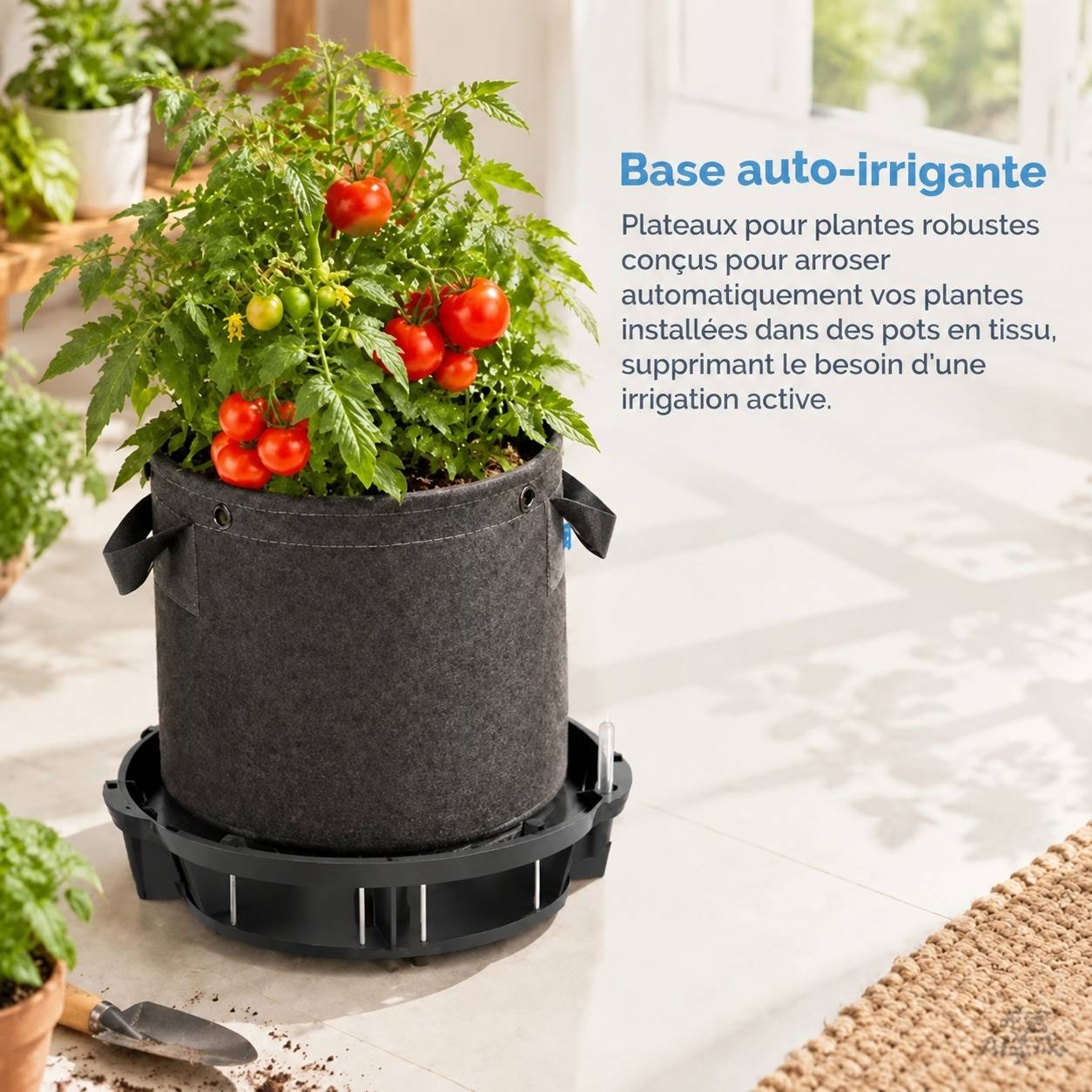 Base D’Arrosage pour Pots en Tissu avec Réservoir et Indicateur de Niveau - Image 2