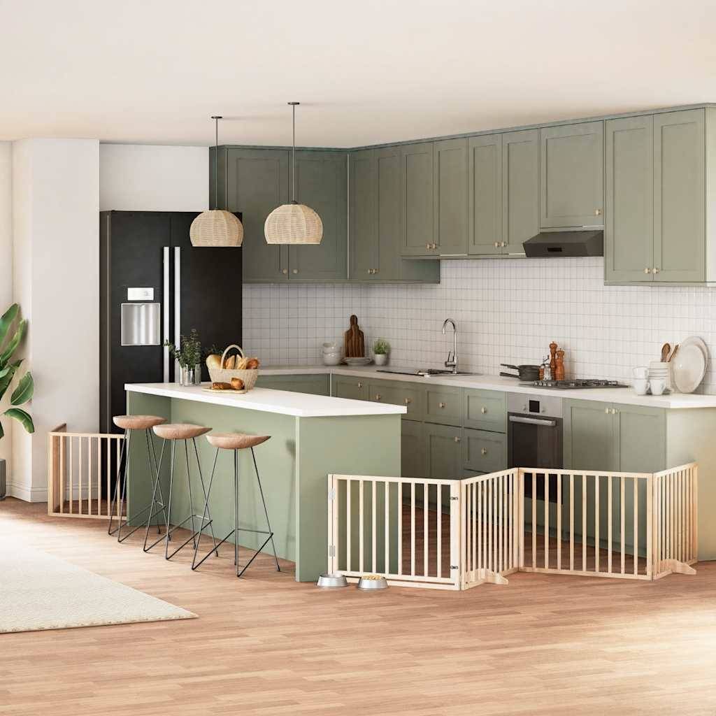 Barrière pour chien bois de peuplier naturel 960 x 30 x 60 cm, Poids:15.7kg - PANGIVO - Image 1