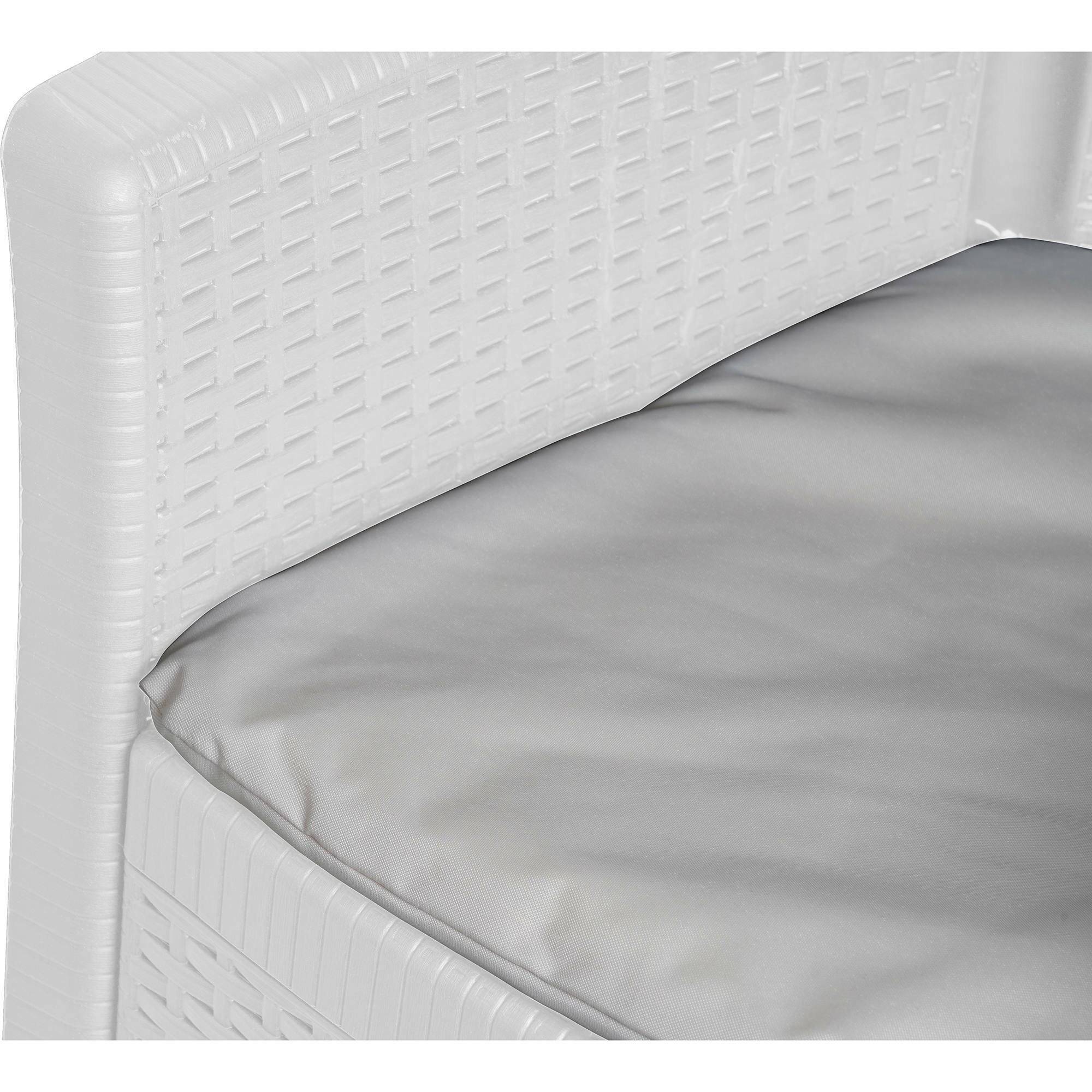 Dmora - Chaise d'extérieur Como, Siège de jardin, Fauteuil d'extérieur effet rotin, 100% Made in Italy, 60x58h89 cm, Blanc - Dmora - Image 4