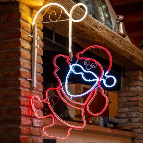 Lotti - Père Noël néon accroché en tube H:105cm 566 LED blanc froid, chaud rouge Lotti - Image 2