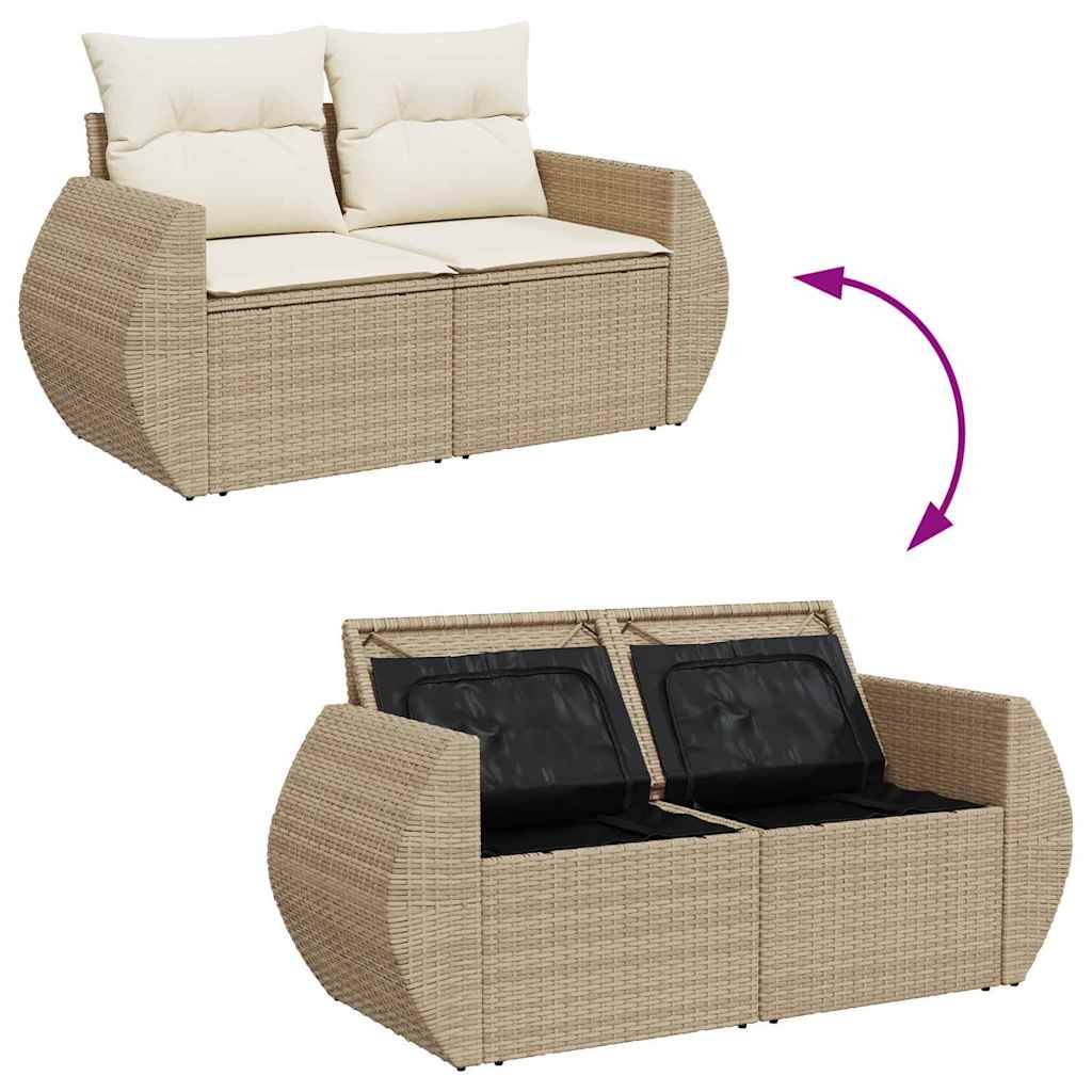 ComfortXL - Canapé Extérieur 9 pcs Résine Tressée Beige Rangement Intégré & Sacs – ComfortXL Outdoor Living - Image 5