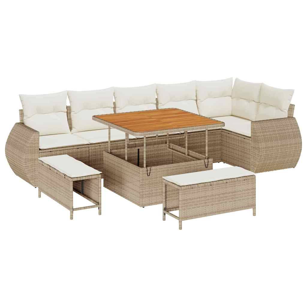 ComfortXL - Canapé Extérieur 9 pcs Résine Tressée Beige Rangement Intégré & Sacs – ComfortXL Outdoor Living - Image 2