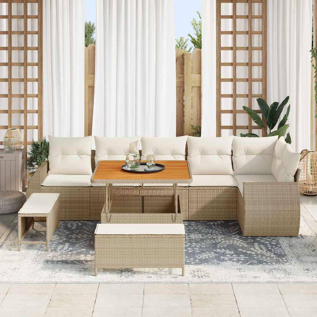 ComfortXL - Canapé Extérieur 9 pcs Résine Tressée Beige Rangement Intégré & Sacs – ComfortXL Outdoor Living - Image 3