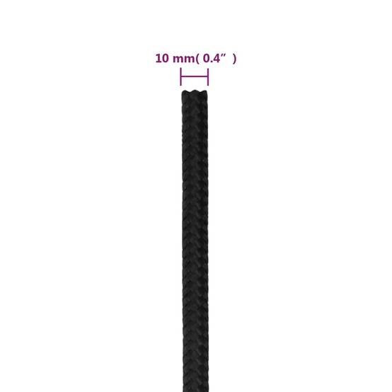 Corde de bateau Noir complet 10 mm 50 m Polypropylène Maison Chic - Image 6
