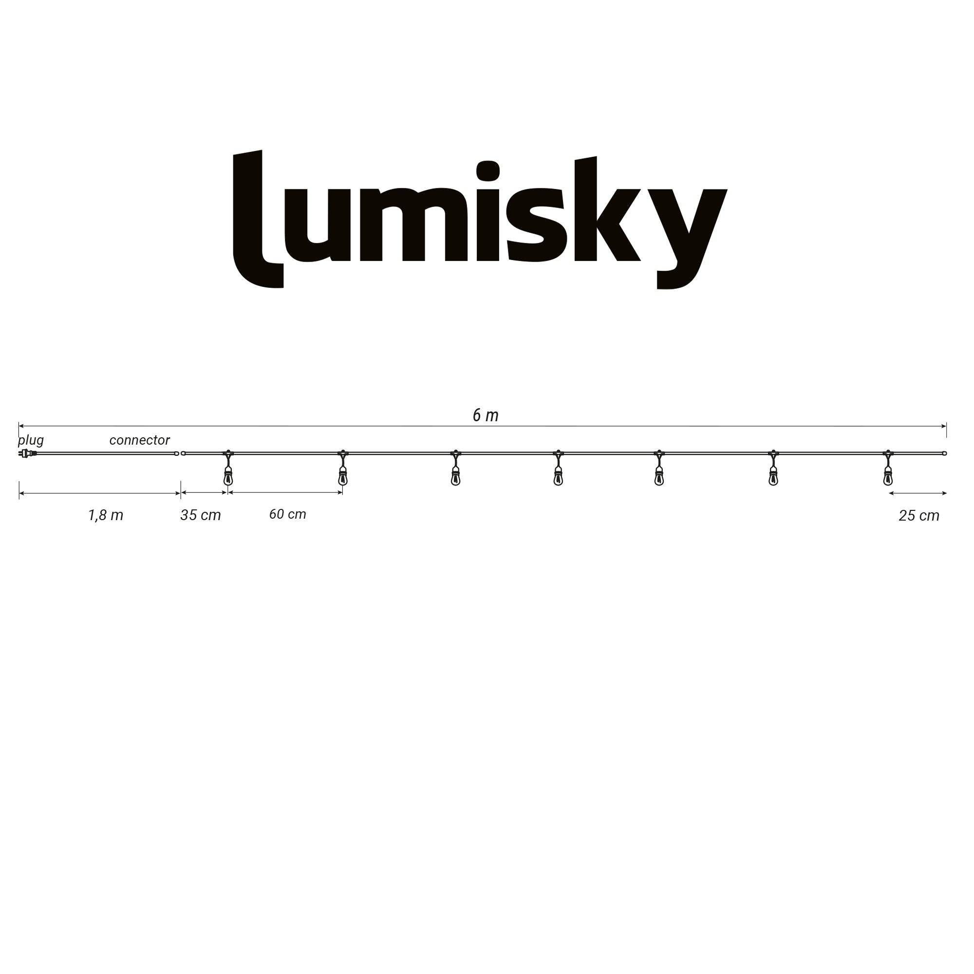 Lumisky - Guirlande connectable AMELIA 7 ampoules E27 6M - Image 5