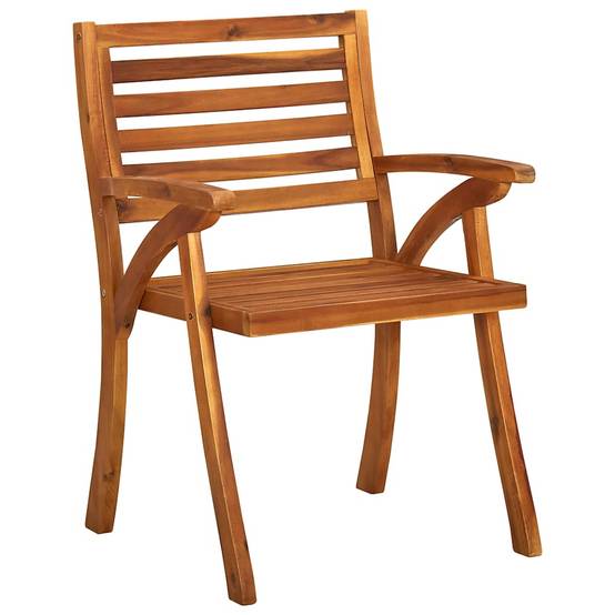 Set de 3 Fauteuils de Table en Bois d'Acacia Massif avec Coussins d'Extérieur Beige – ComfortXL Outdoor Living - Image 3