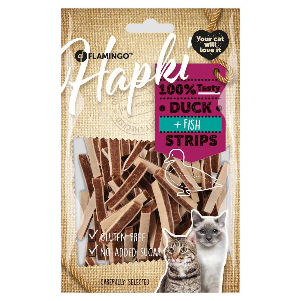 Flamingo - Friandise lamelles de canard et cabillaud  pour chat 85 g sans gluten - Image 2