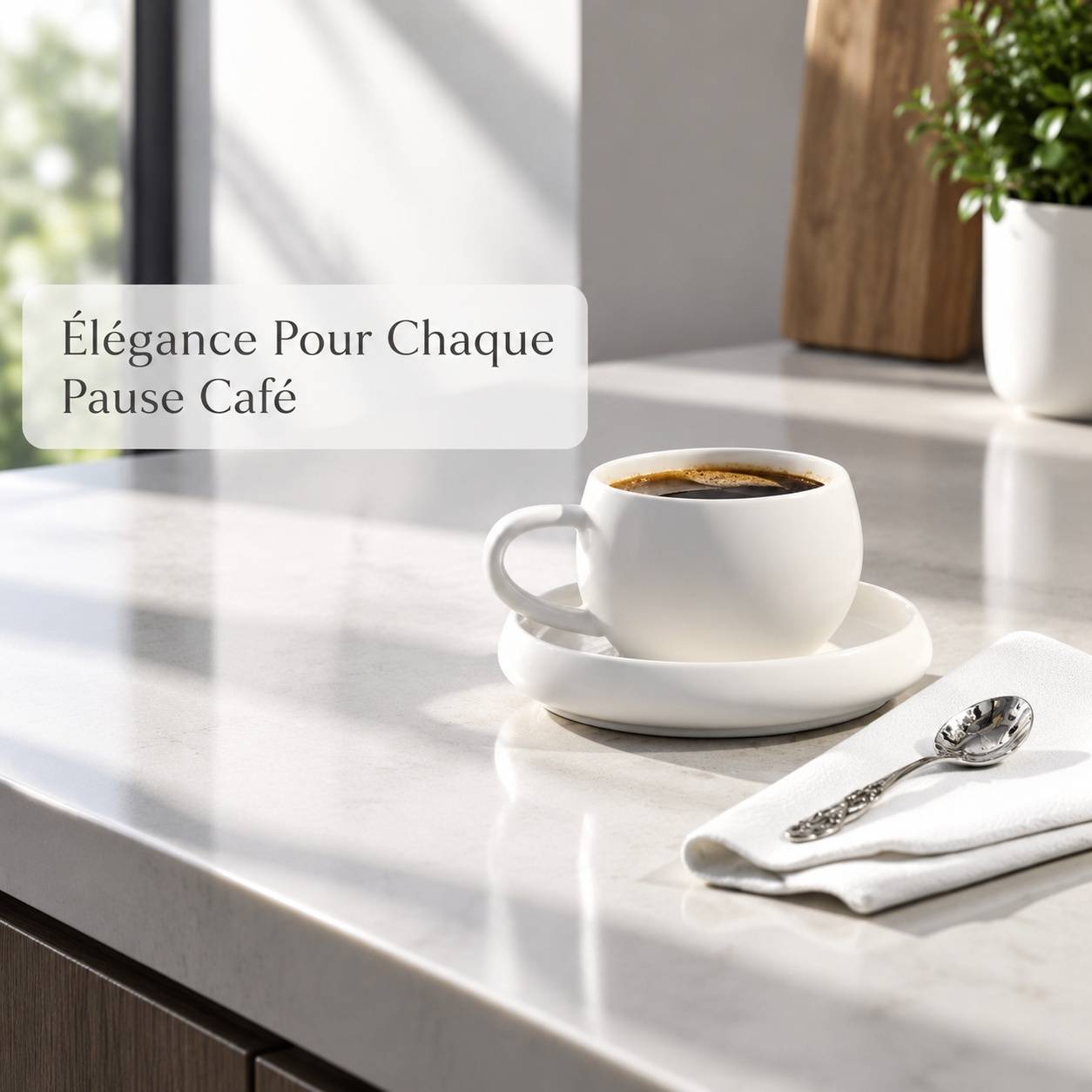 Set de 6 Tasses à Café et Sous-tasses Porcelaine 120ml Blanc - Image 8