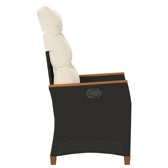 PANGIVO - Chaise de jardin inclinable polyrotin noir et crème 64 x 57.5 x 112 cm - PANGIVO - Image 5