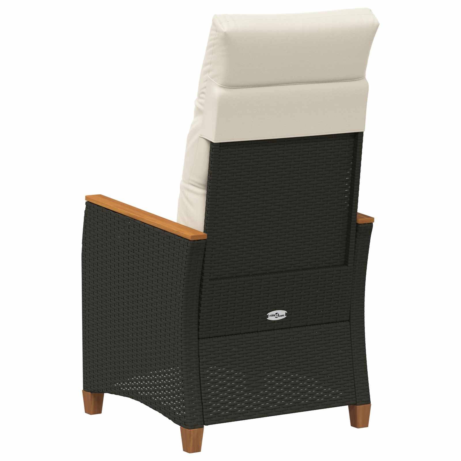 PANGIVO - Chaise de jardin inclinable polyrotin noir et crème 64 x 57.5 x 112 cm - PANGIVO - Image 6