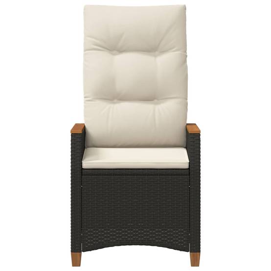 PANGIVO - Chaise de jardin inclinable polyrotin noir et crème 64 x 57.5 x 112 cm - PANGIVO - Image 4