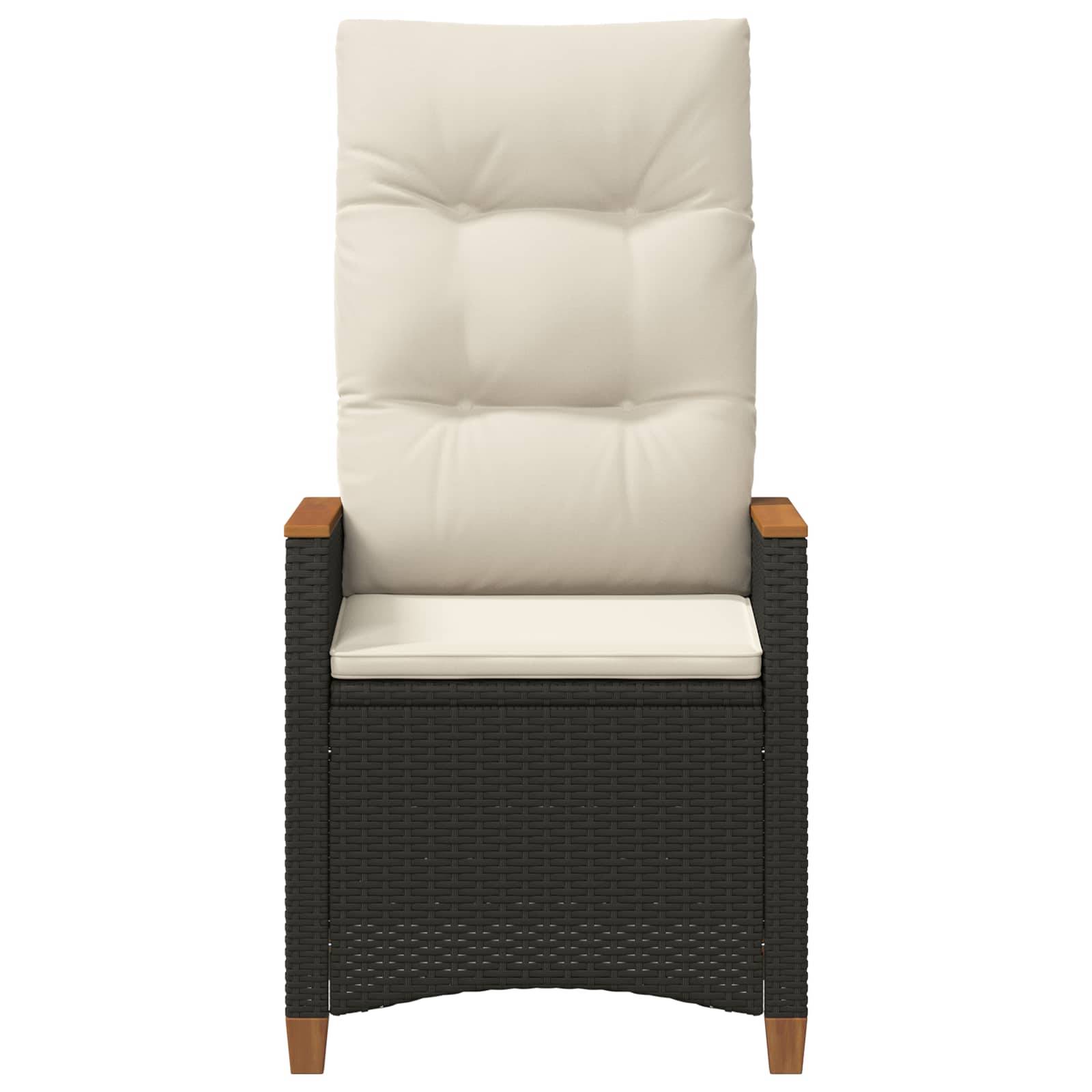 PANGIVO - Chaise de jardin inclinable polyrotin noir et crème 64 x 57.5 x 112 cm - PANGIVO - Image 4