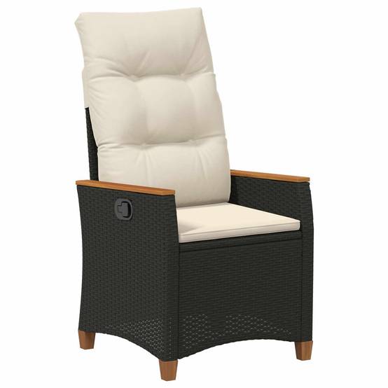 PANGIVO - Chaise de jardin inclinable polyrotin noir et crème 64 x 57.5 x 112 cm - PANGIVO - Image 2