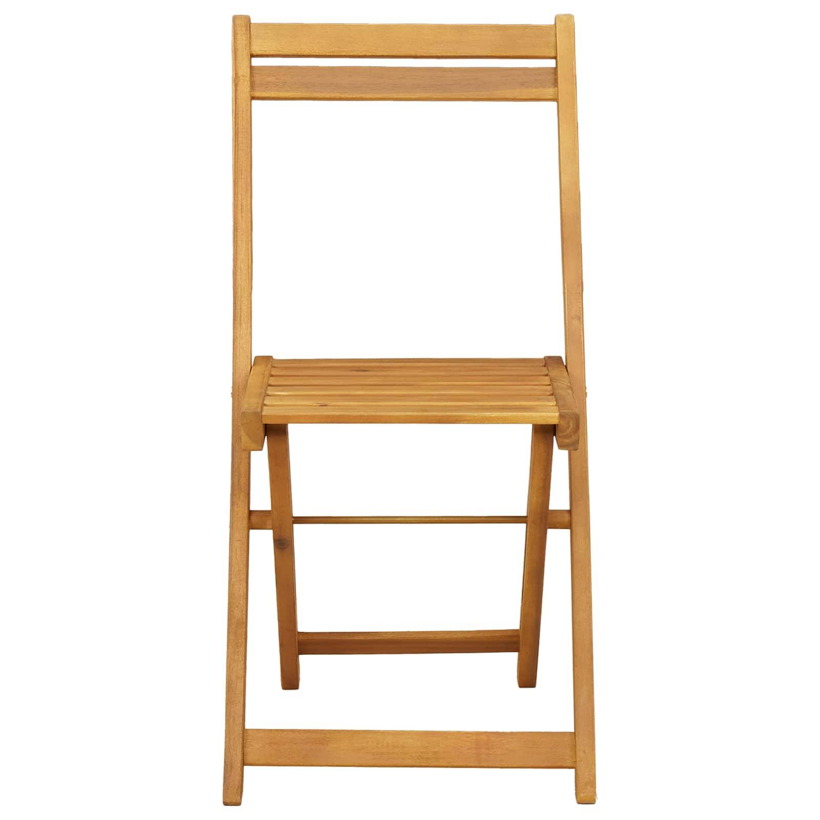 Chaises de jardin pliantes bois d'acacia naturel 40 x 53 x 80 cm - PANGIVO - Image 5