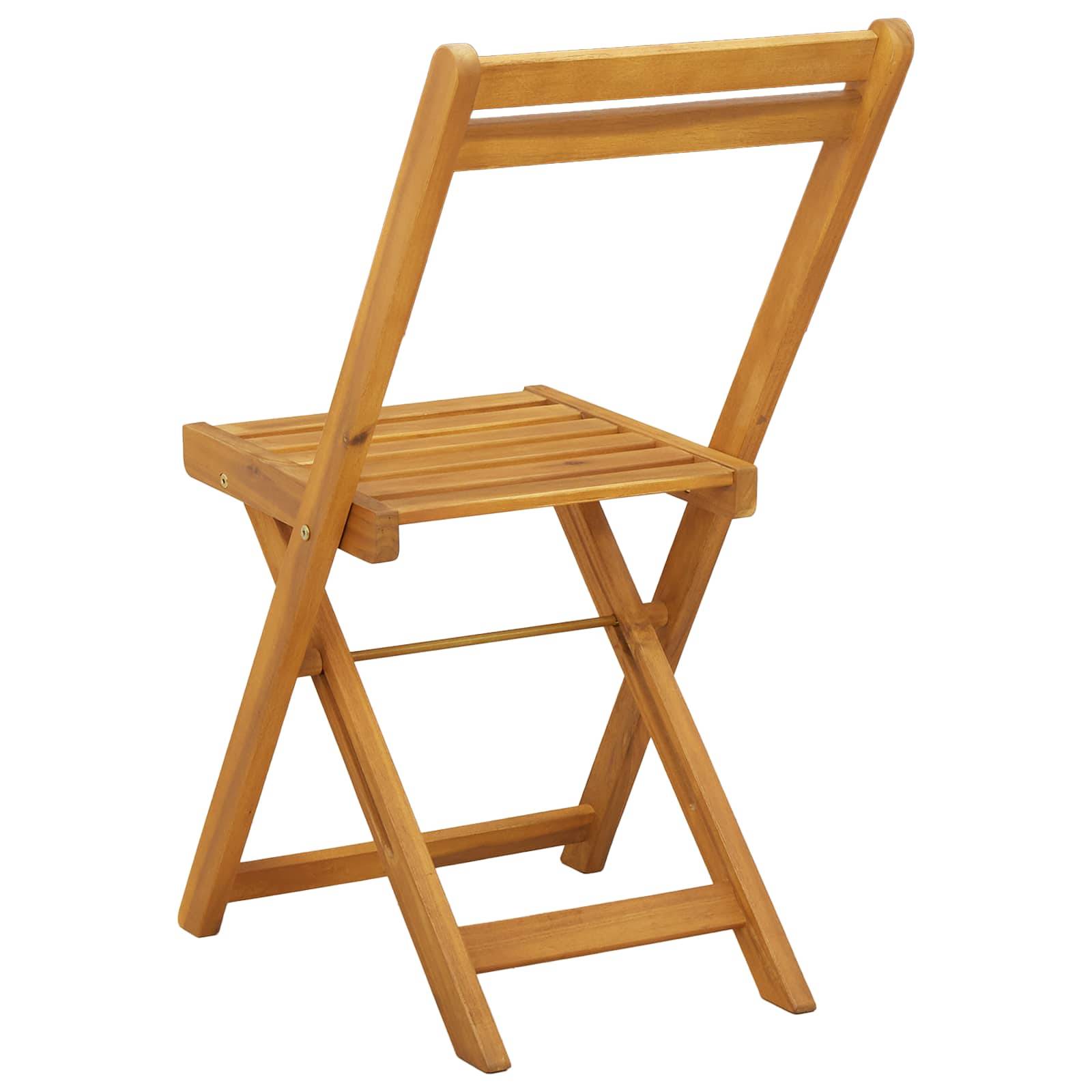 Chaises de jardin pliantes bois d'acacia naturel 40 x 53 x 80 cm - PANGIVO - Image 7