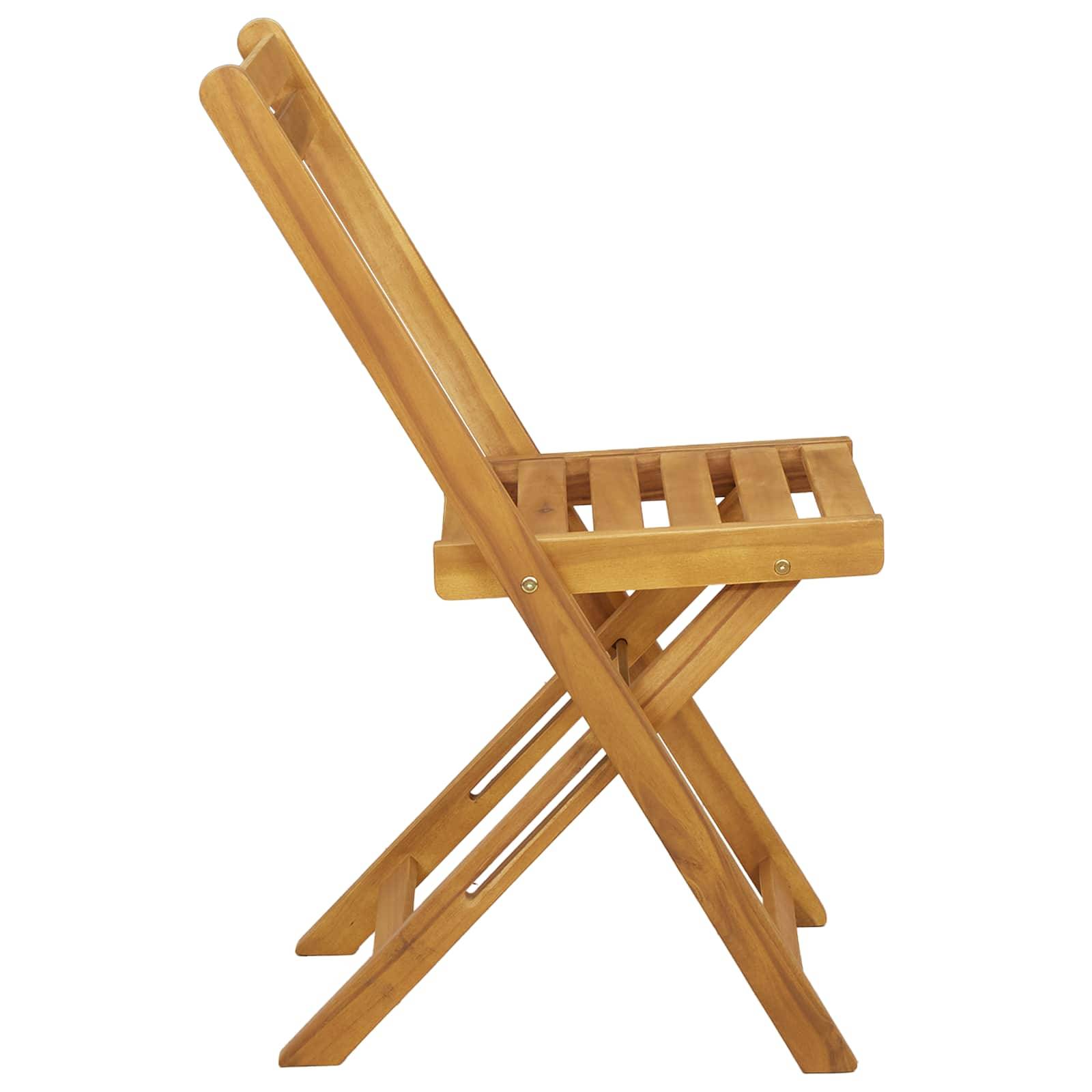 Chaises de jardin pliantes bois d'acacia naturel 40 x 53 x 80 cm - PANGIVO - Image 6