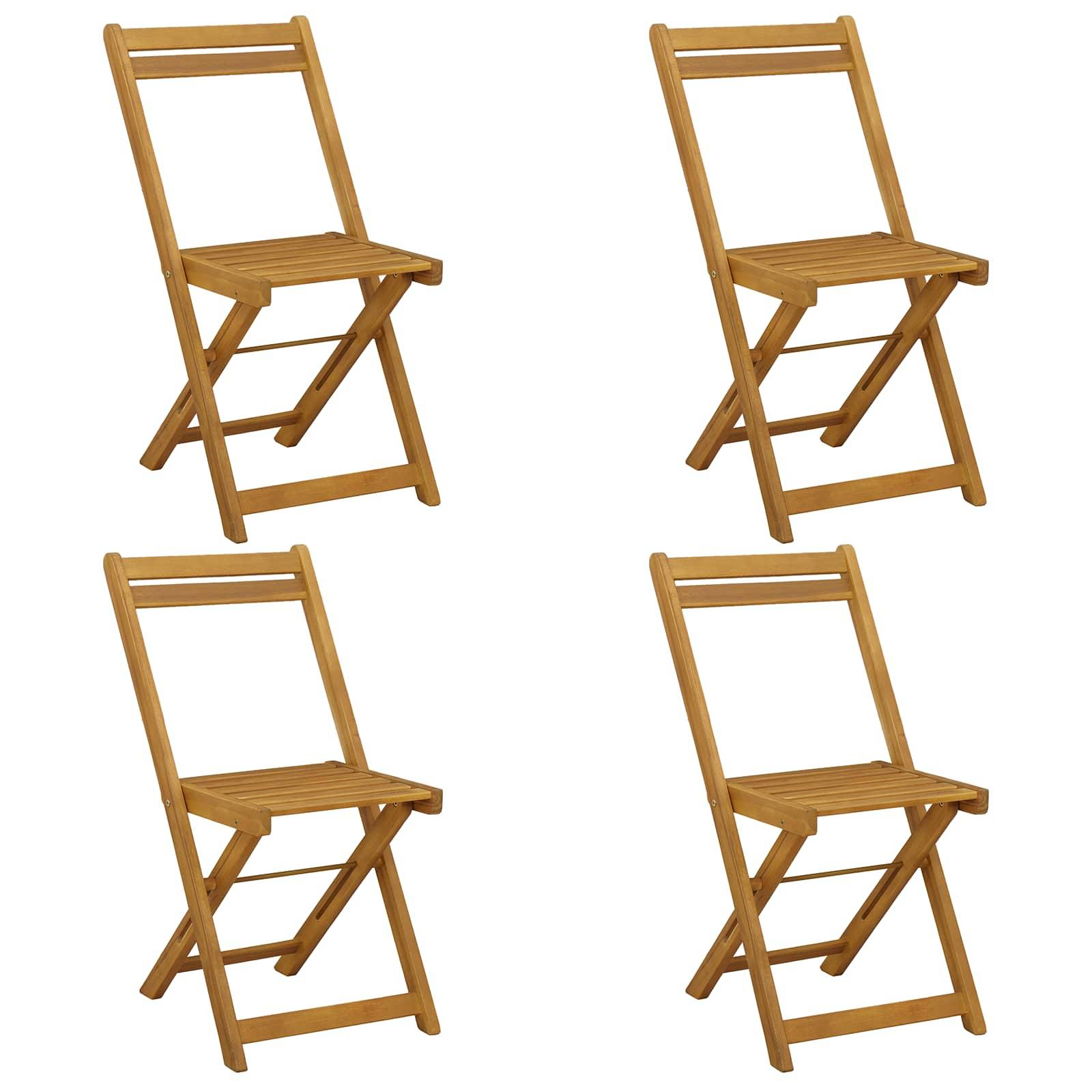 Chaises de jardin pliantes bois d'acacia naturel 40 x 53 x 80 cm - PANGIVO - Image 2
