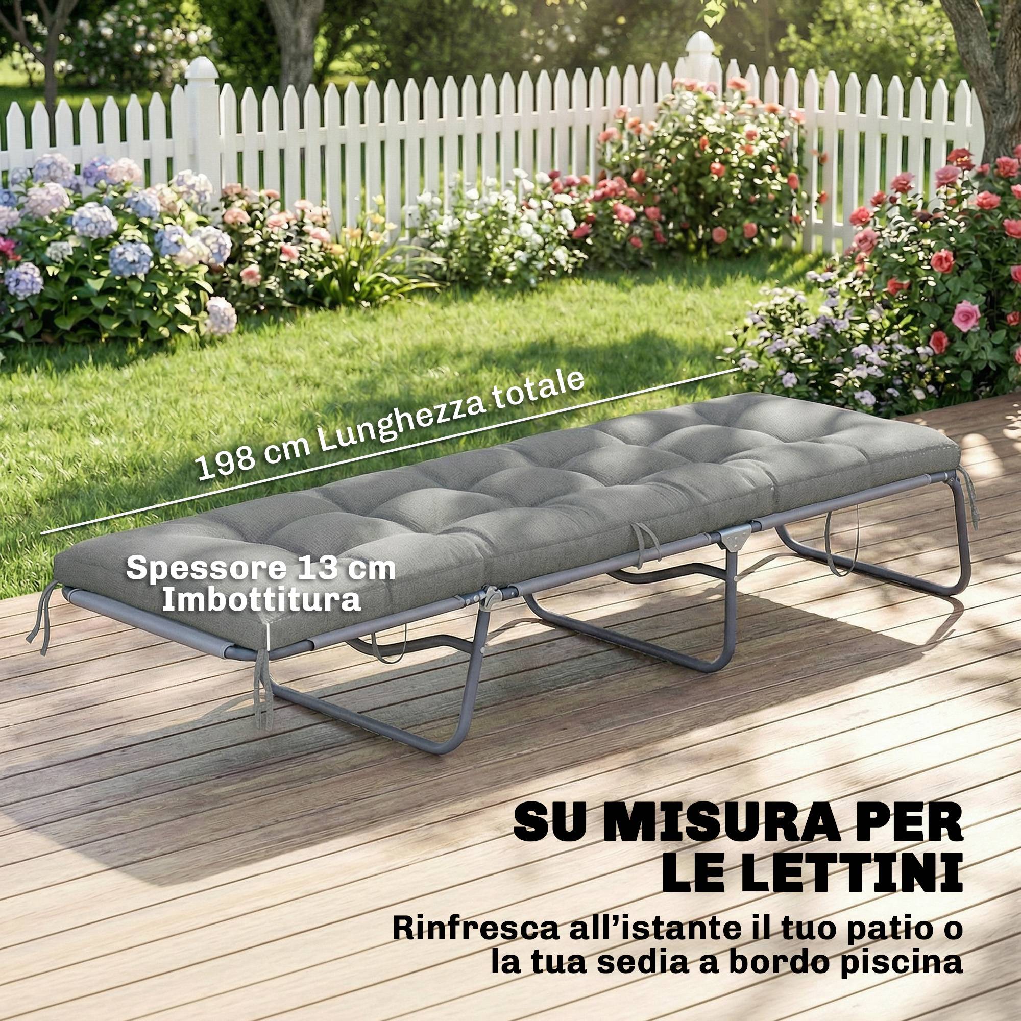Coussin pour fauteuil de jardin avec sangles, gris clair - Image 6