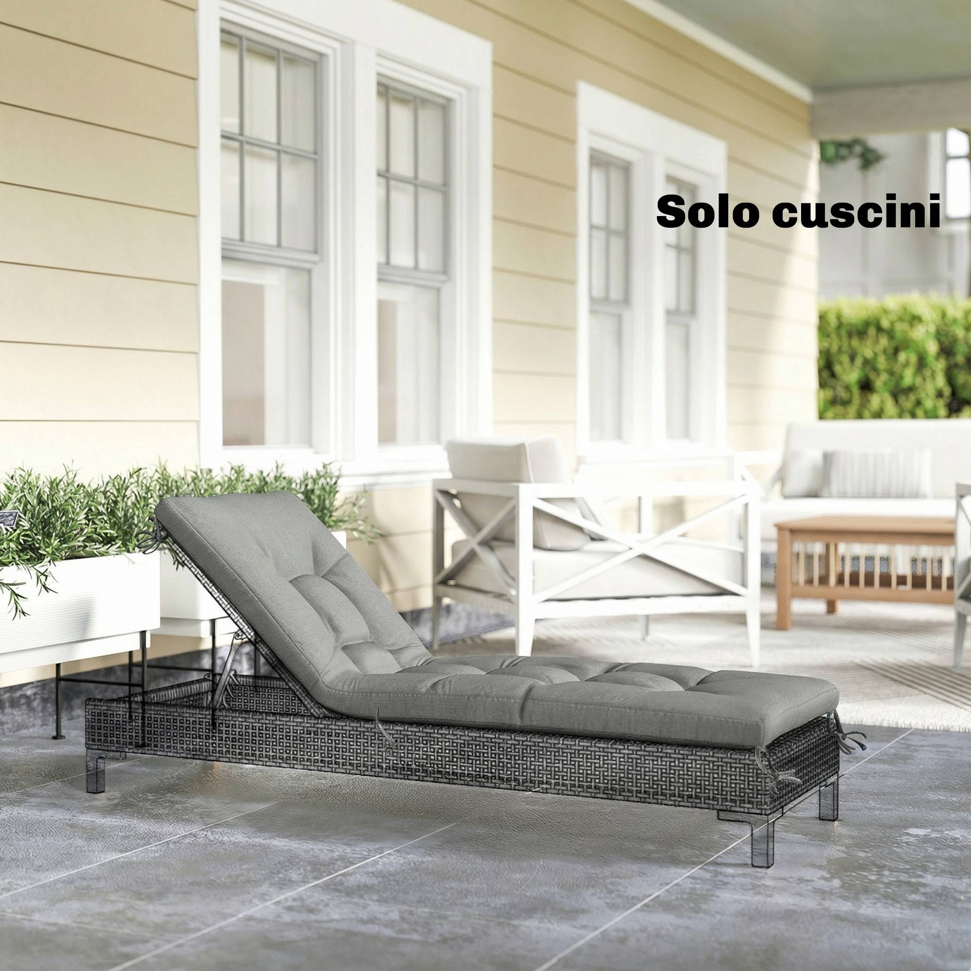 Coussin pour fauteuil de jardin avec sangles, gris clair - Image 4