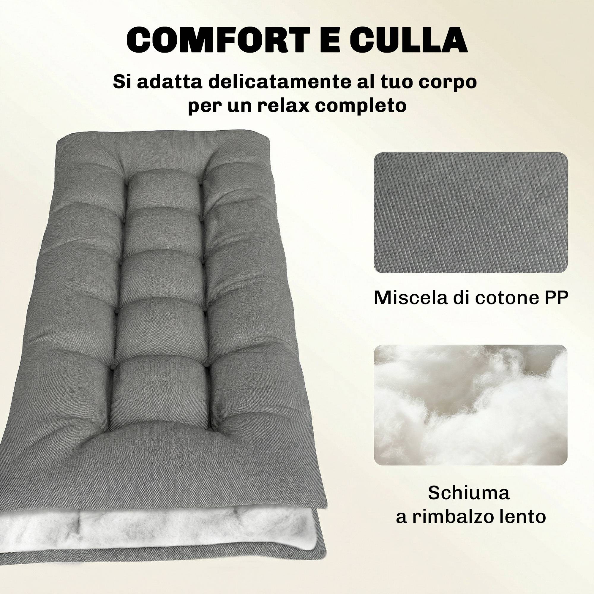 Coussin pour fauteuil de jardin avec sangles, gris clair - Image 7