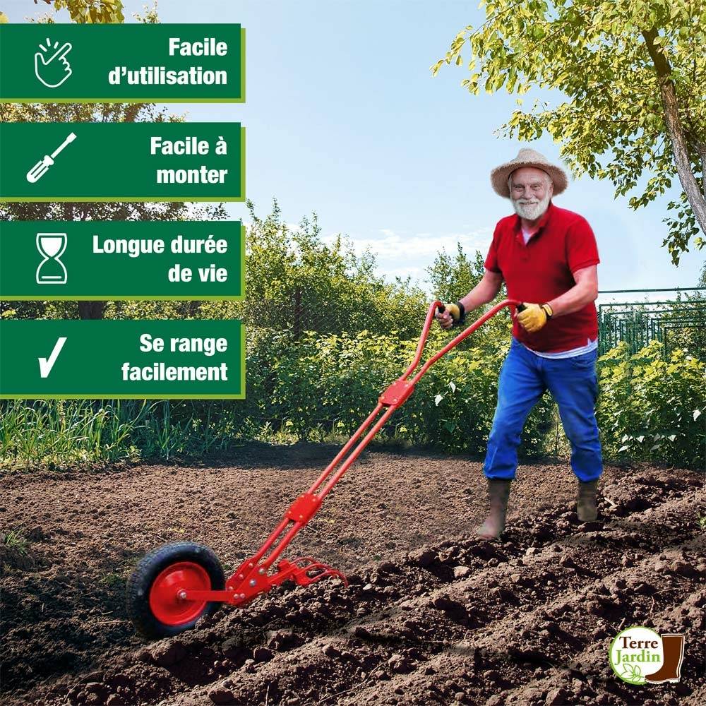 Cultivateur maraîcher à roue 4 outils - TERRE JARDIN - Image 2