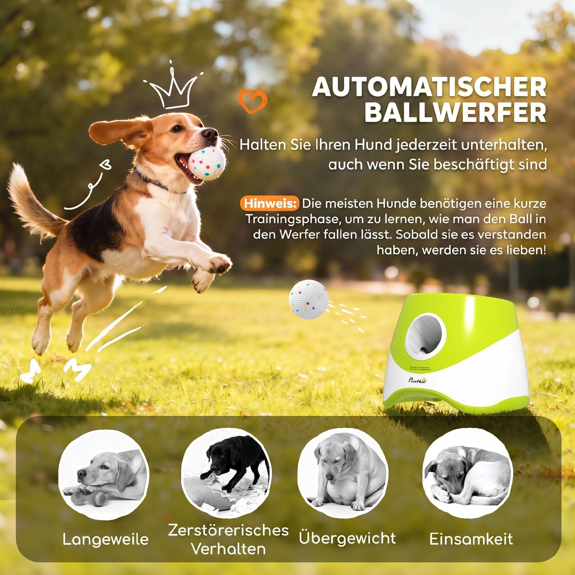 Sans Marque - Lanceur balle automatique 3 balles, 3 distances 6/10/14m, petits chiens, vert - Image 6