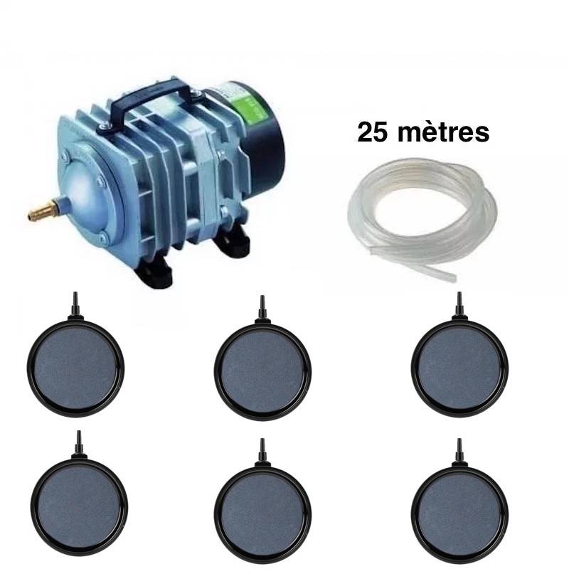 Set aération 6 disques 10 cm PREMIUM bassin de jardin  de 7000 à 10000 litres