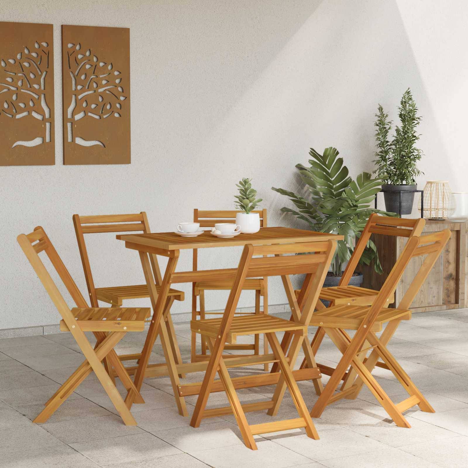 Vidaxl - Chaises de jardin pliantes 6 pcs Naturel 40 x 53 x 80 cm vidaXL 3416285 - Image 4
