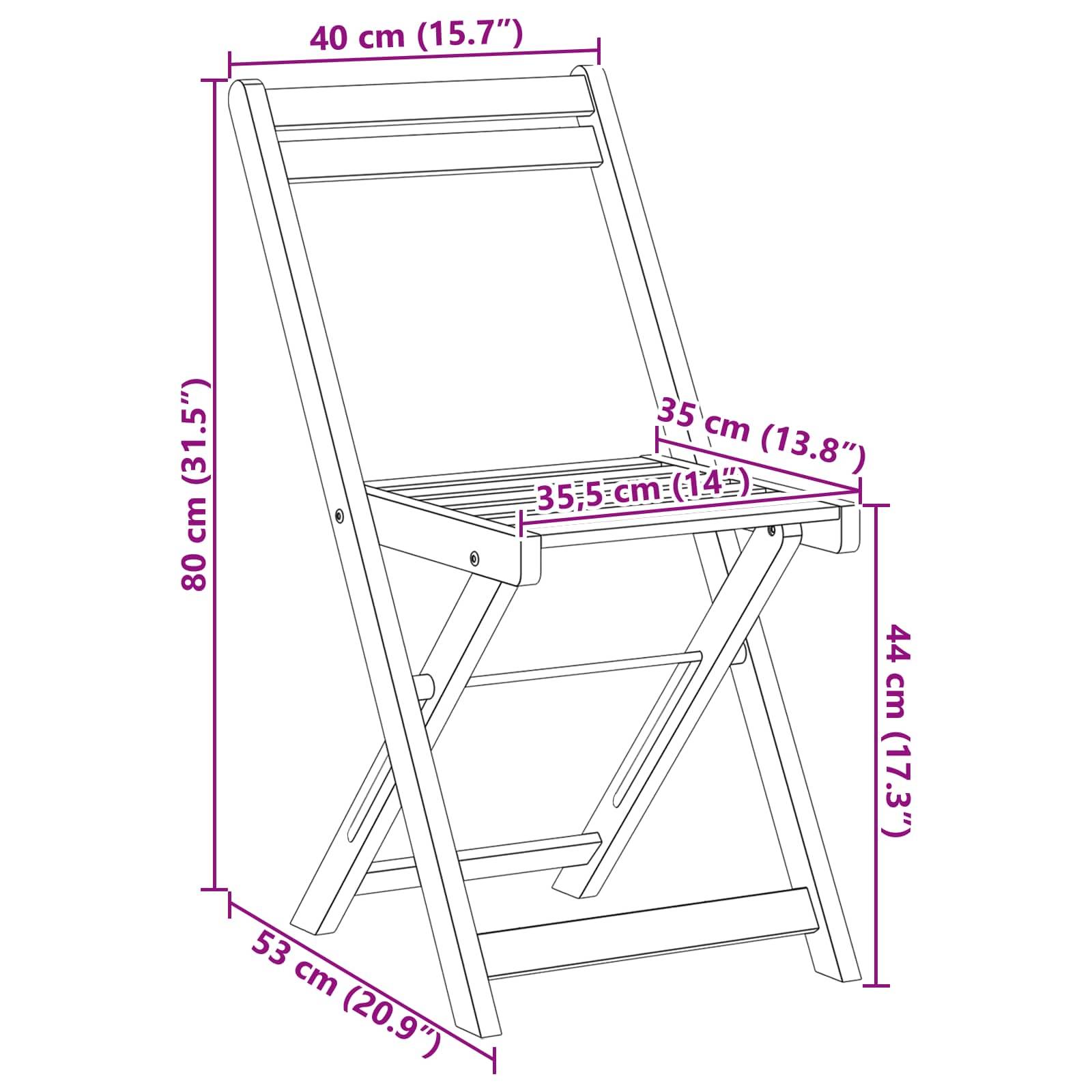 Vidaxl - Chaises de jardin pliantes 6 pcs Naturel 40 x 53 x 80 cm vidaXL 3416285 - Image 3