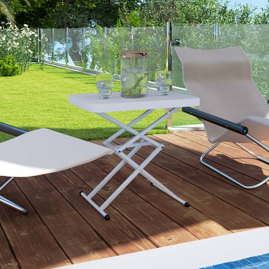 PANGIVO - Table pliante extérieure HDPE blanc 65 x 45 x 70 cm - PANGIVO - Image 10