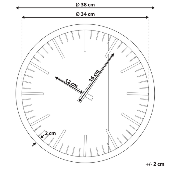 Beliani - Horloge murale Matière synthétique Marron/noir VILLORA - 38x3x38- Beliani - Image 3