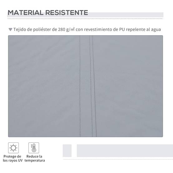 Store banne rétractable manuelle 4 x 2,5 cm pour balcon, avec manivelle, cadre en aluminium anti-UV pour fenêtres de jardin, gris - Image 8