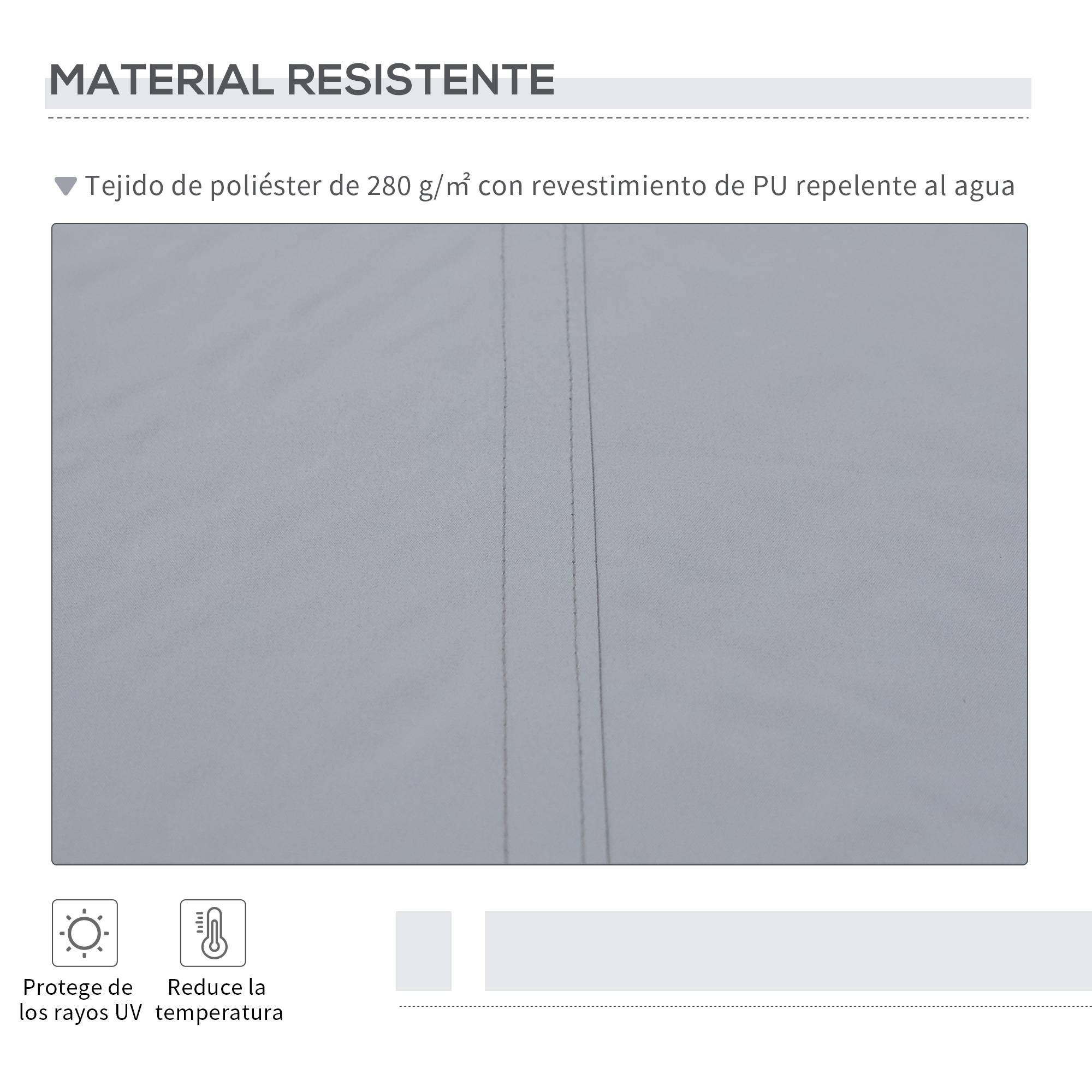 Store banne rétractable manuelle 4 x 2,5 cm pour balcon, avec manivelle, cadre en aluminium anti-UV pour fenêtres de jardin, gris - Image 8