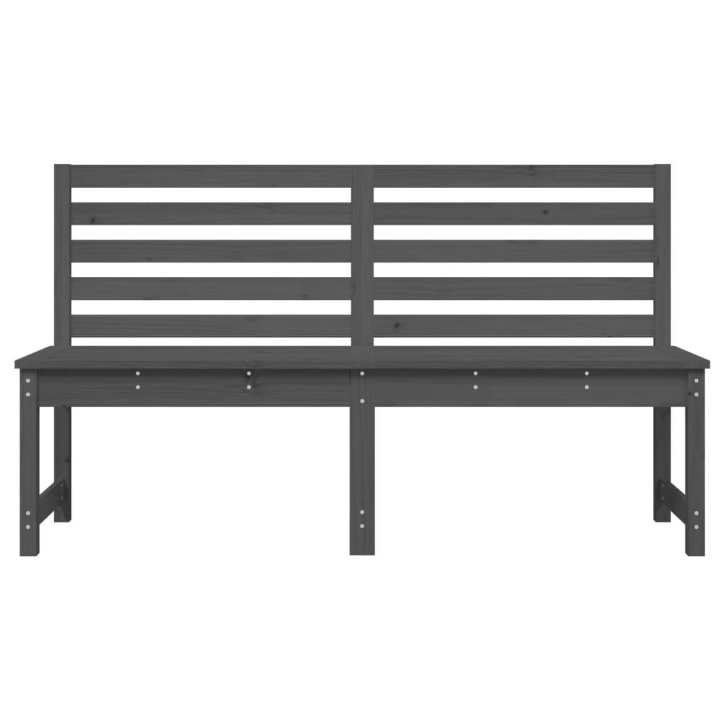 Maison Chic - Banc de jardin - Banc d'extérieur - Banquette gris 157,5 cm bois massif de pin - Image 4