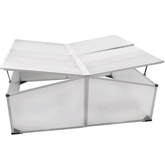 Serre Froide Jardin Polycarbonate Aluminium pour Semis Potager 108x110x41 cm Transparent - ComfortXL Outdoor Living - Image 5