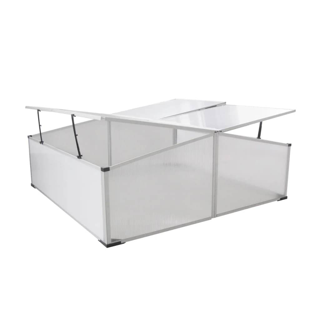 Serre Froide Jardin Polycarbonate Aluminium pour Semis Potager 108x110x41 cm Transparent - ComfortXL Outdoor Living - Image 2