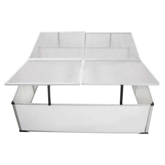 Serre Froide Jardin Polycarbonate Aluminium pour Semis Potager 108x110x41 cm Transparent - ComfortXL Outdoor Living - Image 4
