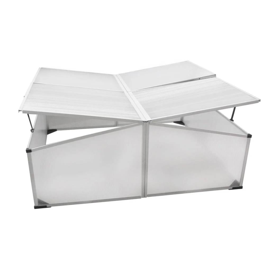 Serre Froide Jardin Polycarbonate Aluminium pour Semis Potager 108x110x41 cm Transparent - ComfortXL Outdoor Living - Image 3