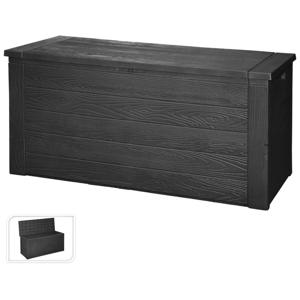 Coffre boîte de rangement de jardin 300 litres gris foncé - Image 2