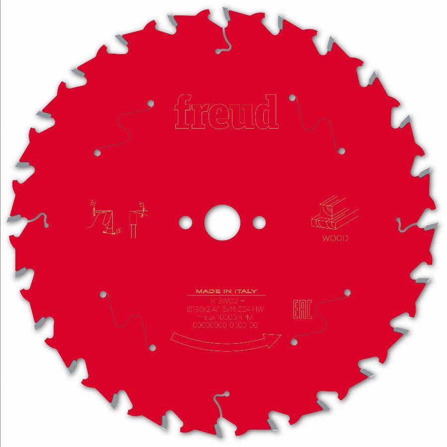 Lame pour scie circulaire portative FREUD - Ø190 2,4/1,6 AL16 Z24 BA 15° - F03FS09712 -FR13W001H - Image 2