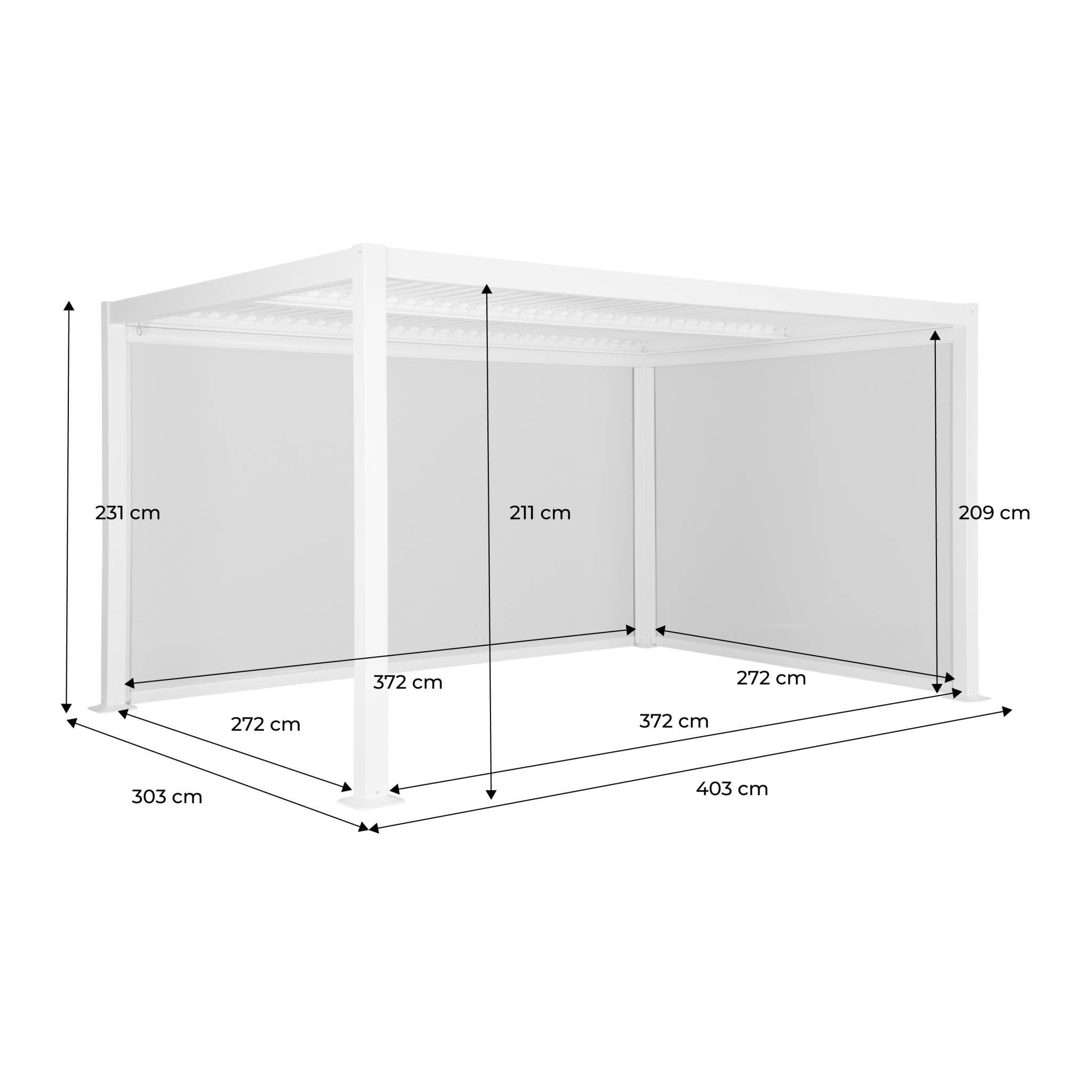 sweeek - Pergola bioclimatique 3x4 m en alu et acier avec lames orientables et 2 stores latéraux – Sweeek - Image 4