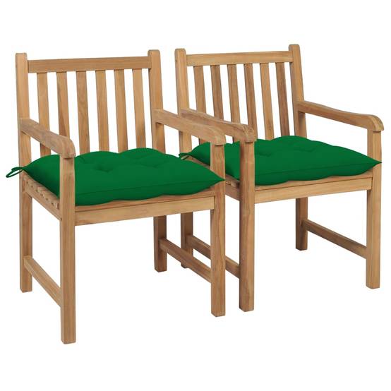 PANGIVO - Chaises de jardin bois teck vert 58 x 60 x 90 cm (lot de 2), Poids :27.92kg - PANGIVO - Image 1