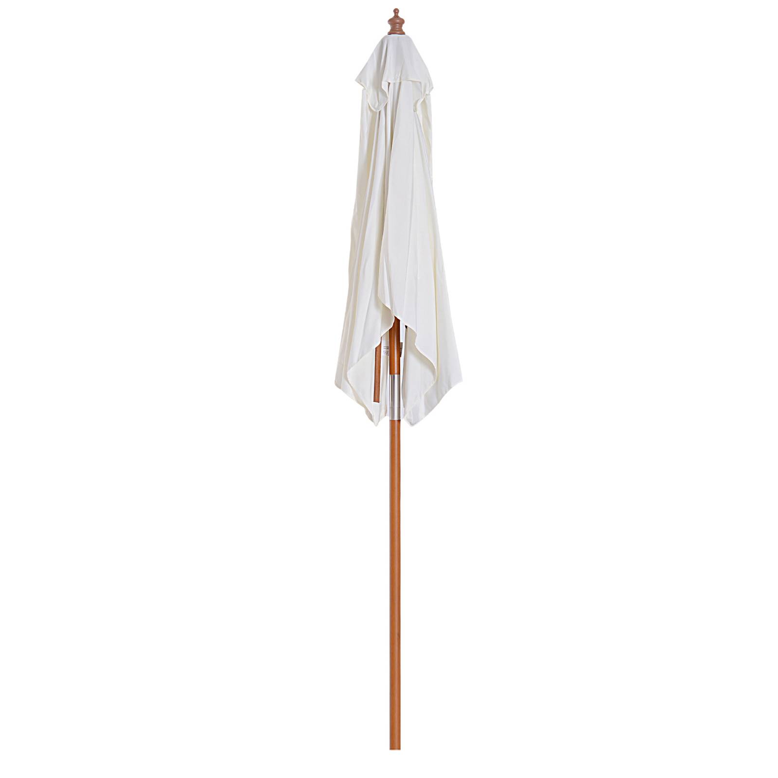 Parasol rectangulaire inclinable en bois de bambou et polyester crème 200 x 150 x 235 cm - PANGIVO - Image 9