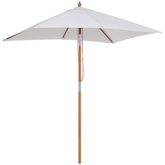 Parasol rectangulaire inclinable en bois de bambou et polyester crème 200 x 150 x 235 cm - PANGIVO - Image 2
