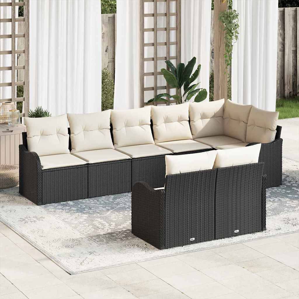 ComfortXL - Grand Salon de Jardin 8 Places en Poly Rotin Modulable pour Famille Noir – ComfortXL Outdoor Living - Image 1